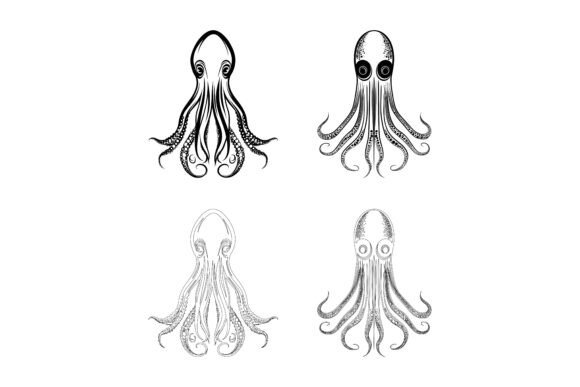 A Set of Octopuses Vector for Designers