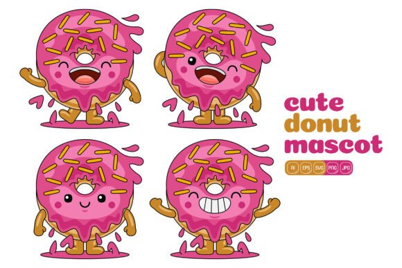 Bringing Playful Personality to Projects with the Cute Donut Mascot Vector Pack 01