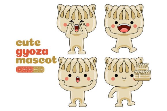 Cute Gyoza Mascot Vector Pack 03 Explained