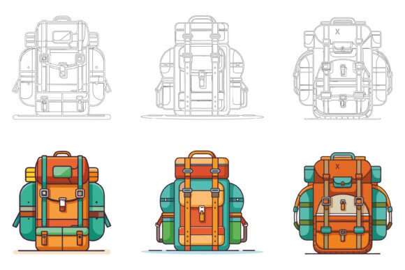 Evaluating the Set of Backpack Illustrations for Your Design Workflow
