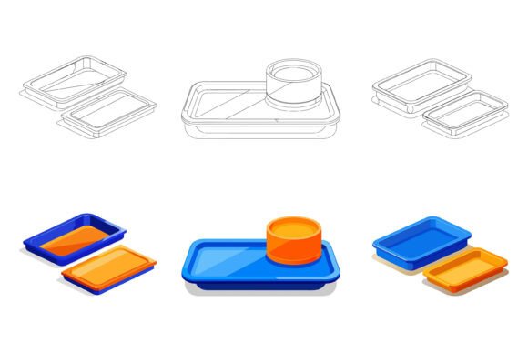 Integrating a Set of Isometric Plastic Food Trays into Your Project Toolkit