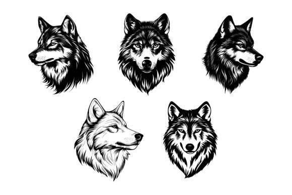 Set of Wolf Heads: A Practical Asset for Designers and Brand Builders