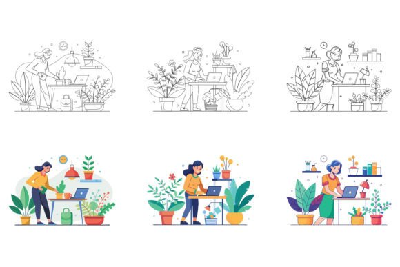 Typing on Laptop in Office: The Strategic Value of Editable Illustrations for Modern Professionals