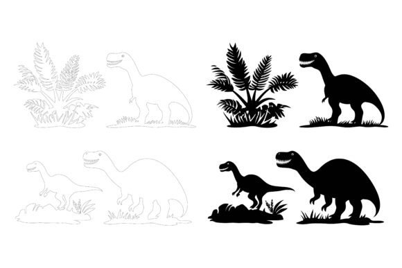 Unlocking the Power of a Black Silhouette Dinosaur Set for Your Creative Projects